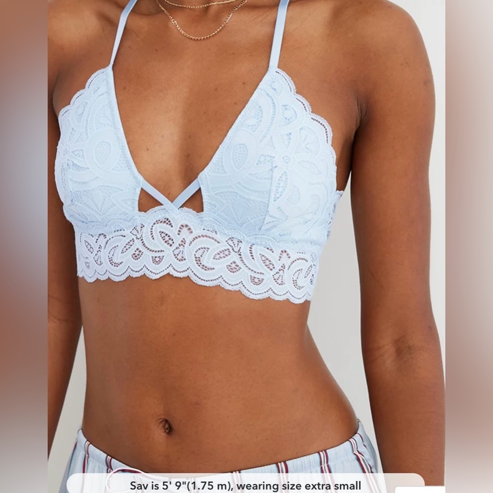 NEW Aerie Show Off Rooftop Garden Lace Padded Plunge Bralette